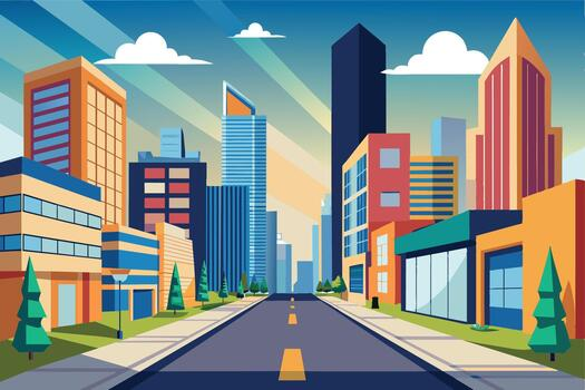 Vialidad urbana entre edificios de un desarrollo